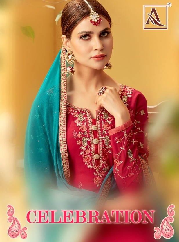 Alok Suits Celebration Designer Pure Georgette With Embroide...