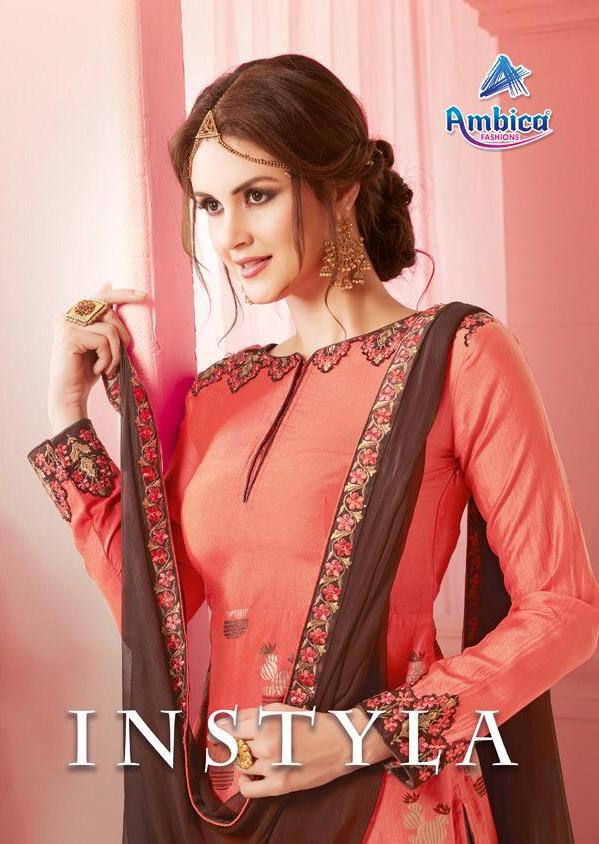 Ambica Fashion Instyla Designer Foil Printed Modal With Work...