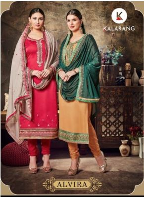 Kessi Fabrics Kalarang Alvira Satin Georgette With Heavy Emb...