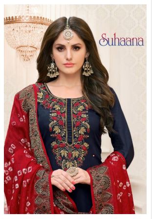 Utsav Suits Suhaana Designer Glace Cotton With Embroidery Wo...