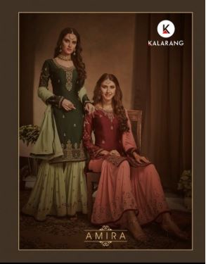 Kessi Fabrics Kalarang Amira Designer Satin Georgette With H...