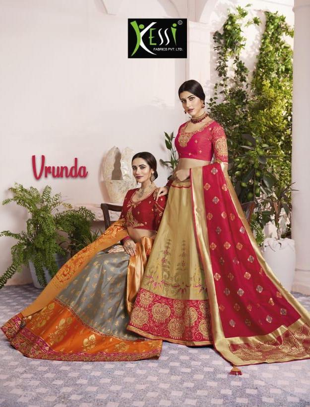 Kessi Fabrics Vrunda 9201-9206 Series Heavy Silk Jacquard Pa...