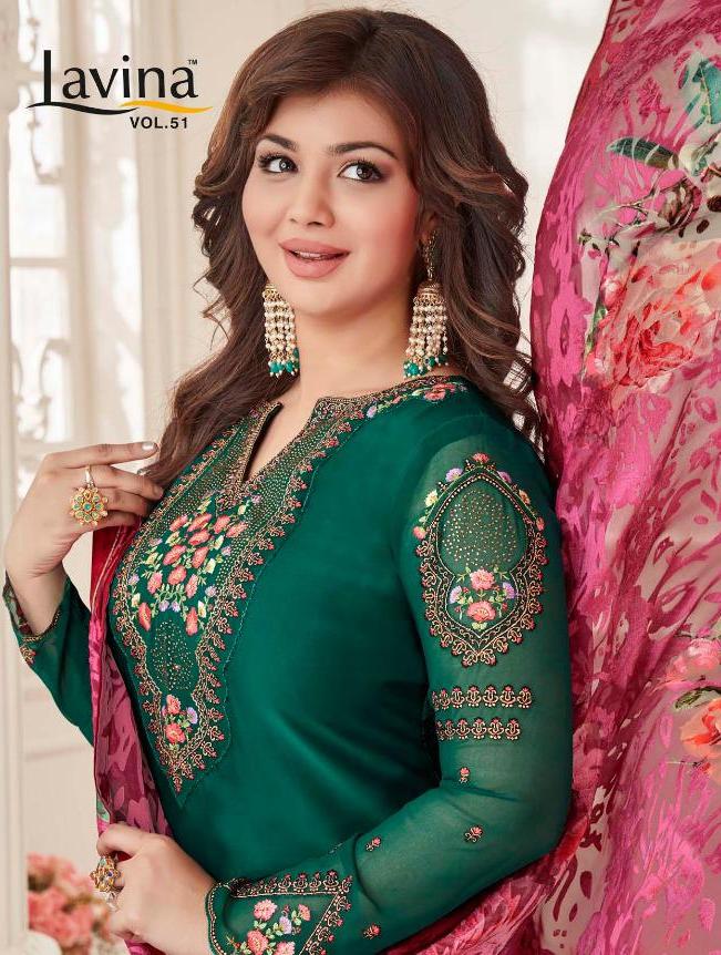 Lavina Vol 51 Satin Georgette With Embroidery Work Straight ...
