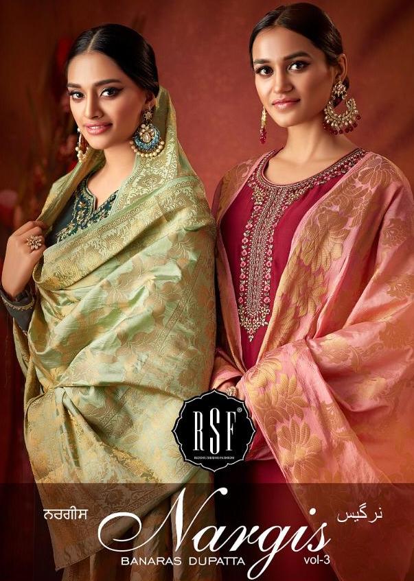 Rsf Nargis Vol 3 Designer Rangoli Silk Georgette With Embroi...