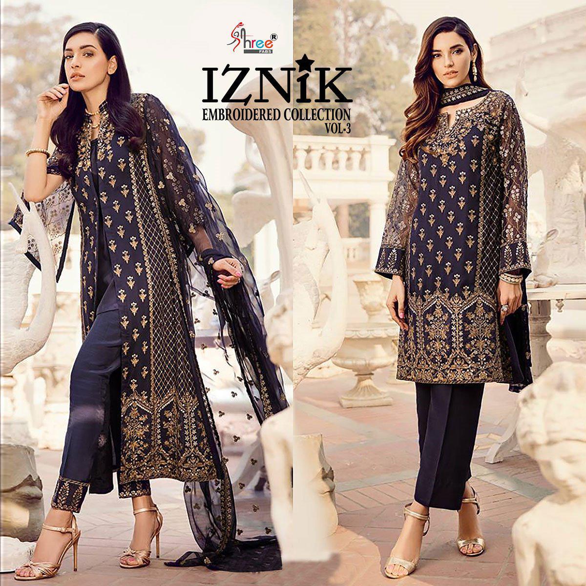 Shree Fabs Iznik Vol 3 Faux Georgette With Heavy Embroidery ...