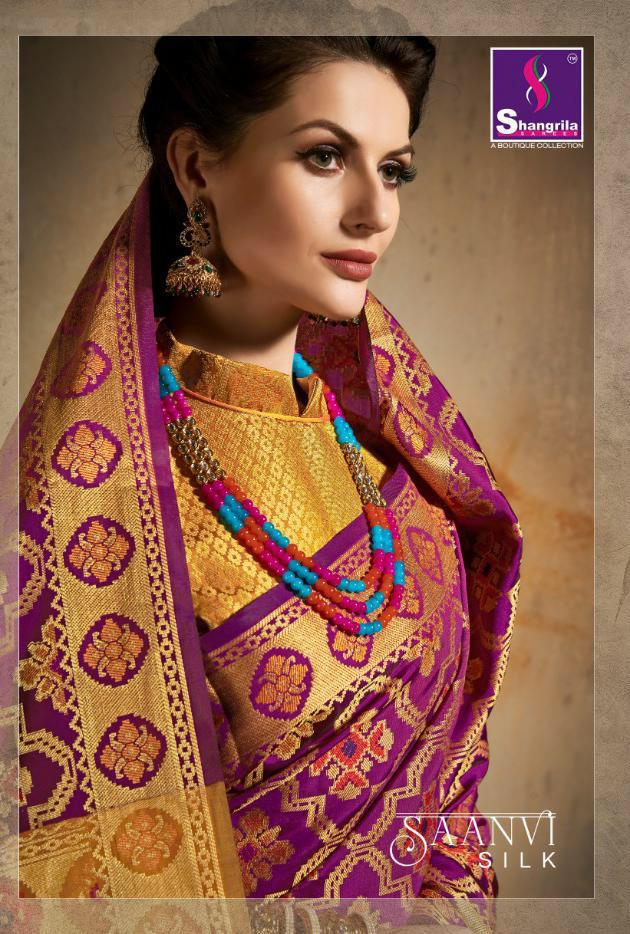 Shangrila Sarees Saanvi Silk Designer Banarasi Silk Sarees C...