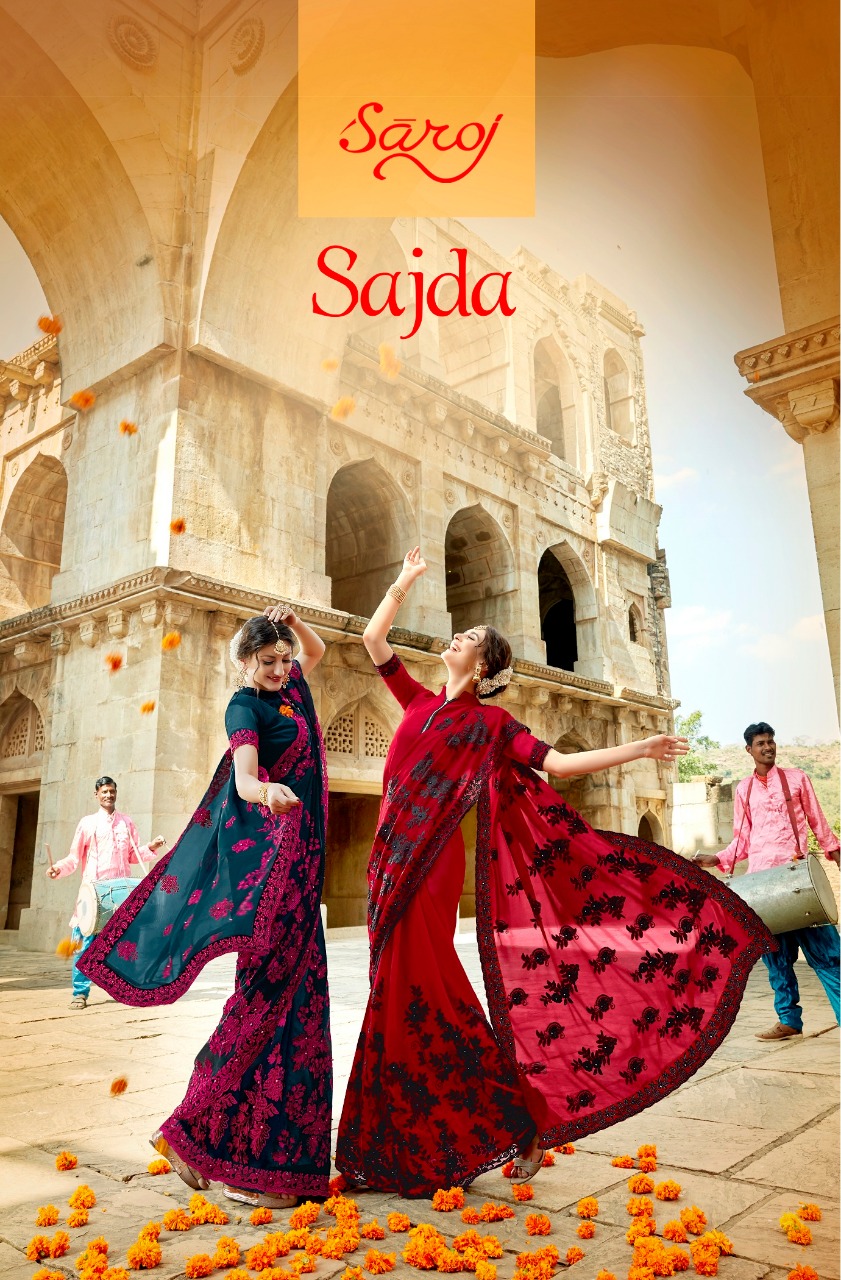 Saroj Sajda Designer Heavy Embroidered Georgette Party Wear ...