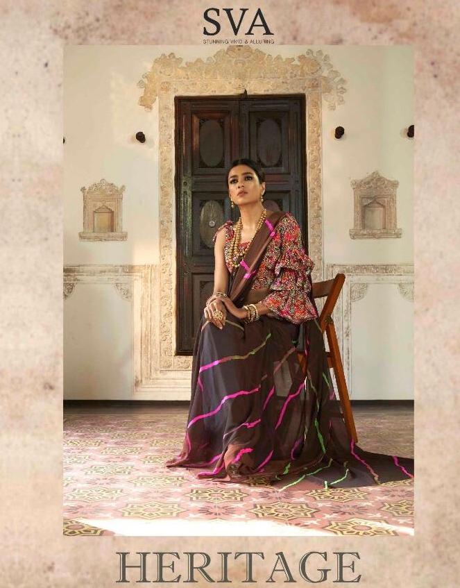 Sva Heritage Printed Weightless Georgette Sarees Collection ...