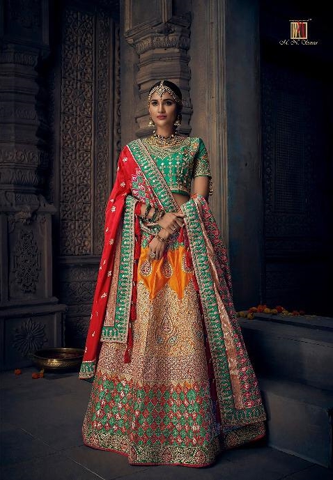 Mn Creation Swarna Kala Heavy Designer Embroidered Silk Wedd...