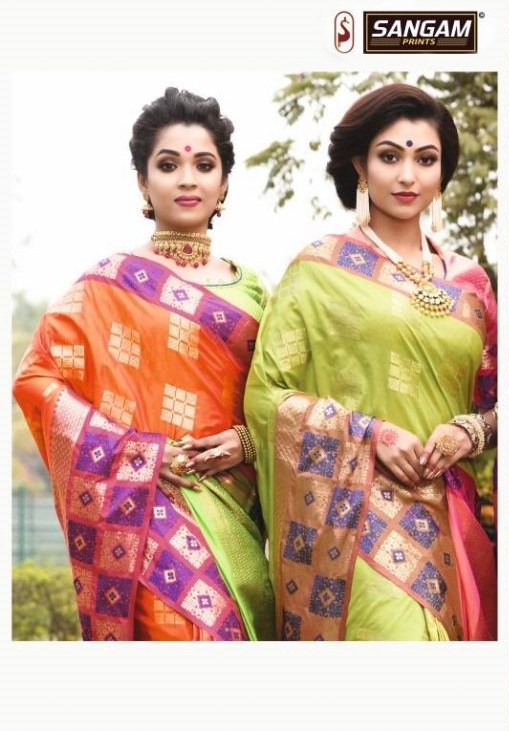 Sangam Prints Uppada Silk Designer Silk Sarees Collection At...