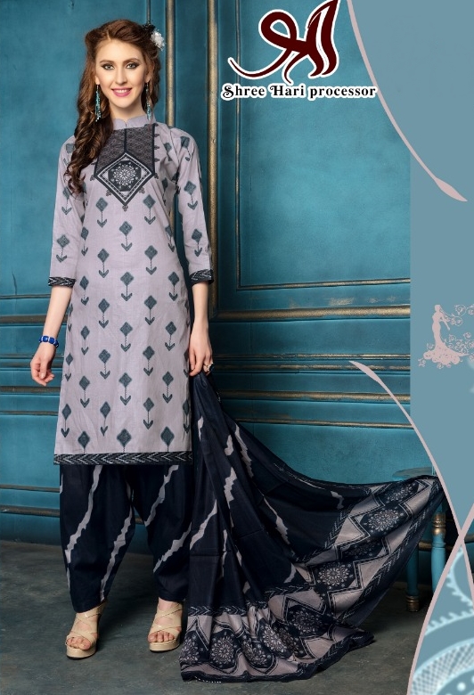 Shree Hari The New Era Printed Cotton Dress Material At Whol...