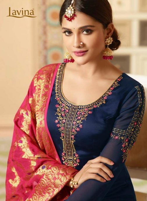 Lavina Vol 57 Satin Georgette With Heavy Embroidery Work Dre...