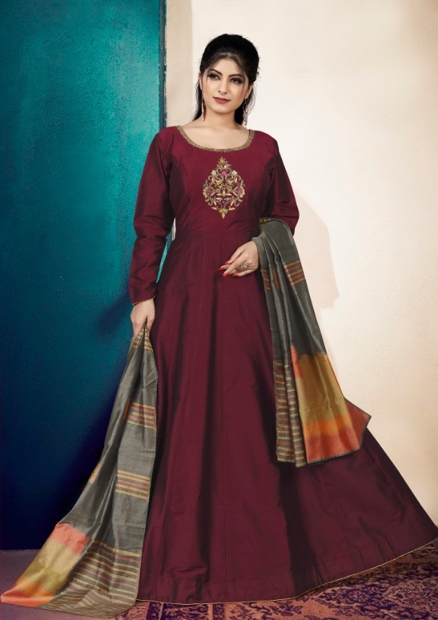 Parvati Rimzim Silk Designer Readymade Suits Collection At W...
