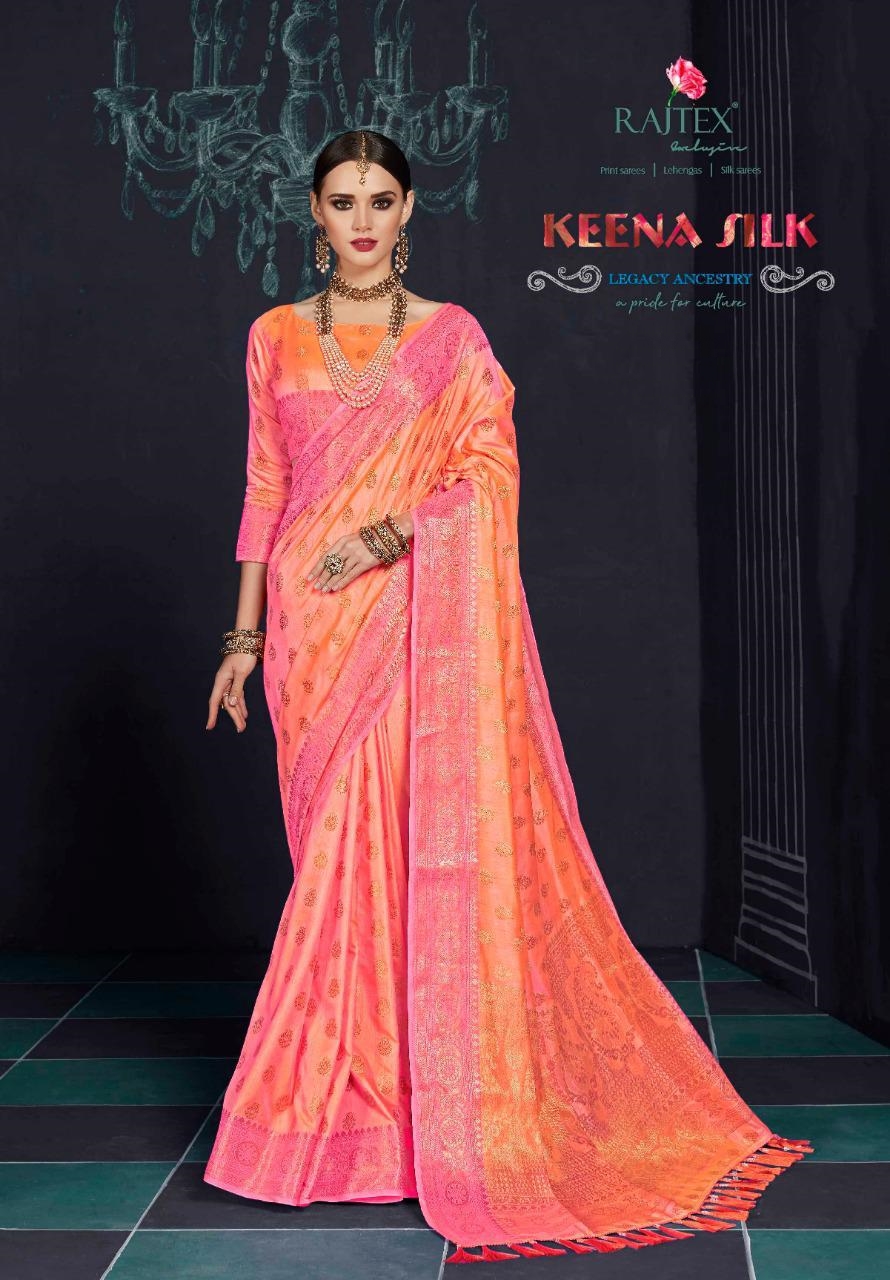 Rajtex Keena Silk Designer Nylon Two-tone Silk Sarees Collec...