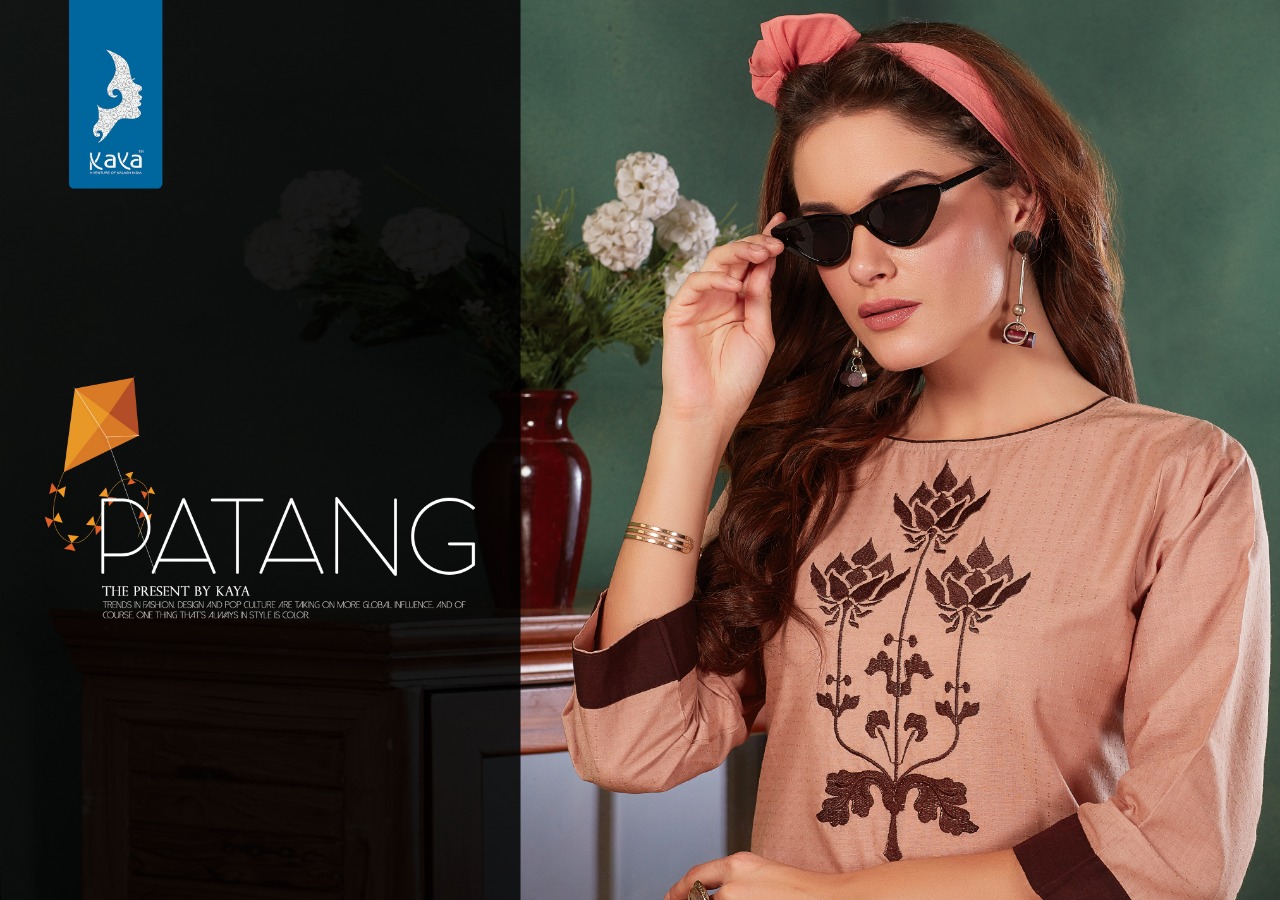 Kaya Patang Cotton Embroidered Readymade Kurtis Collection A...