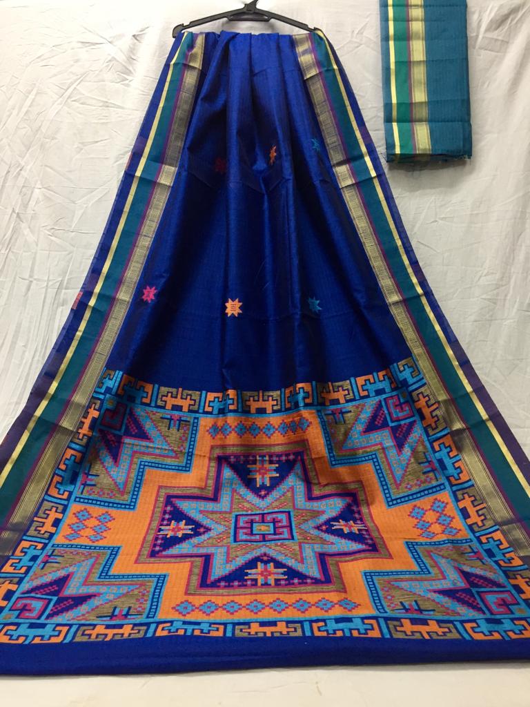 Latest Bhagalpuri Silk Designer Rich Pallu Sarees Collection...