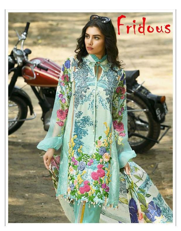 Deepsy Suits Fridous Printed Pure Cotton With Embroidery Wor...