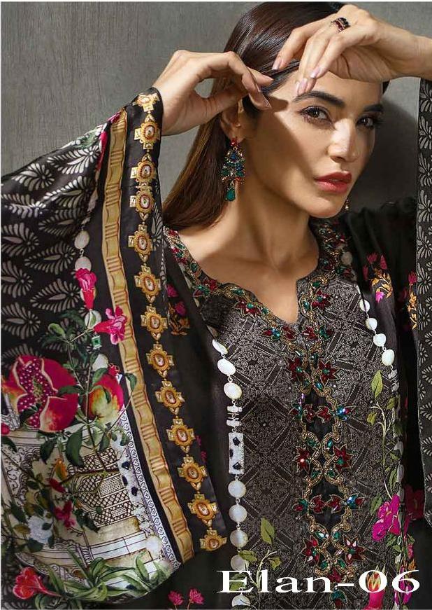 Deepsy Suits Elan Vol 6 Digital Printed Pure Japan Satin Wit...