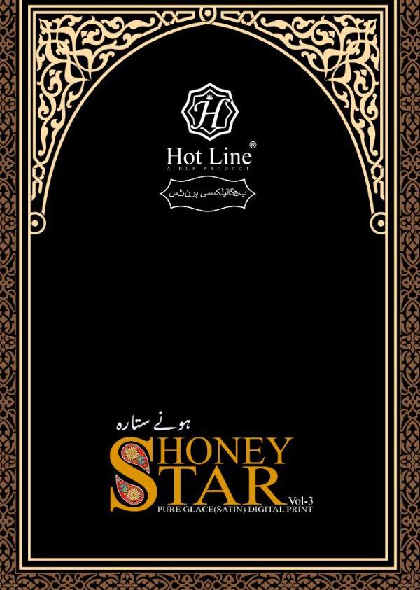 Hot Line Honey Star Vol 3 Digital Printed Pure Glace Satin W...