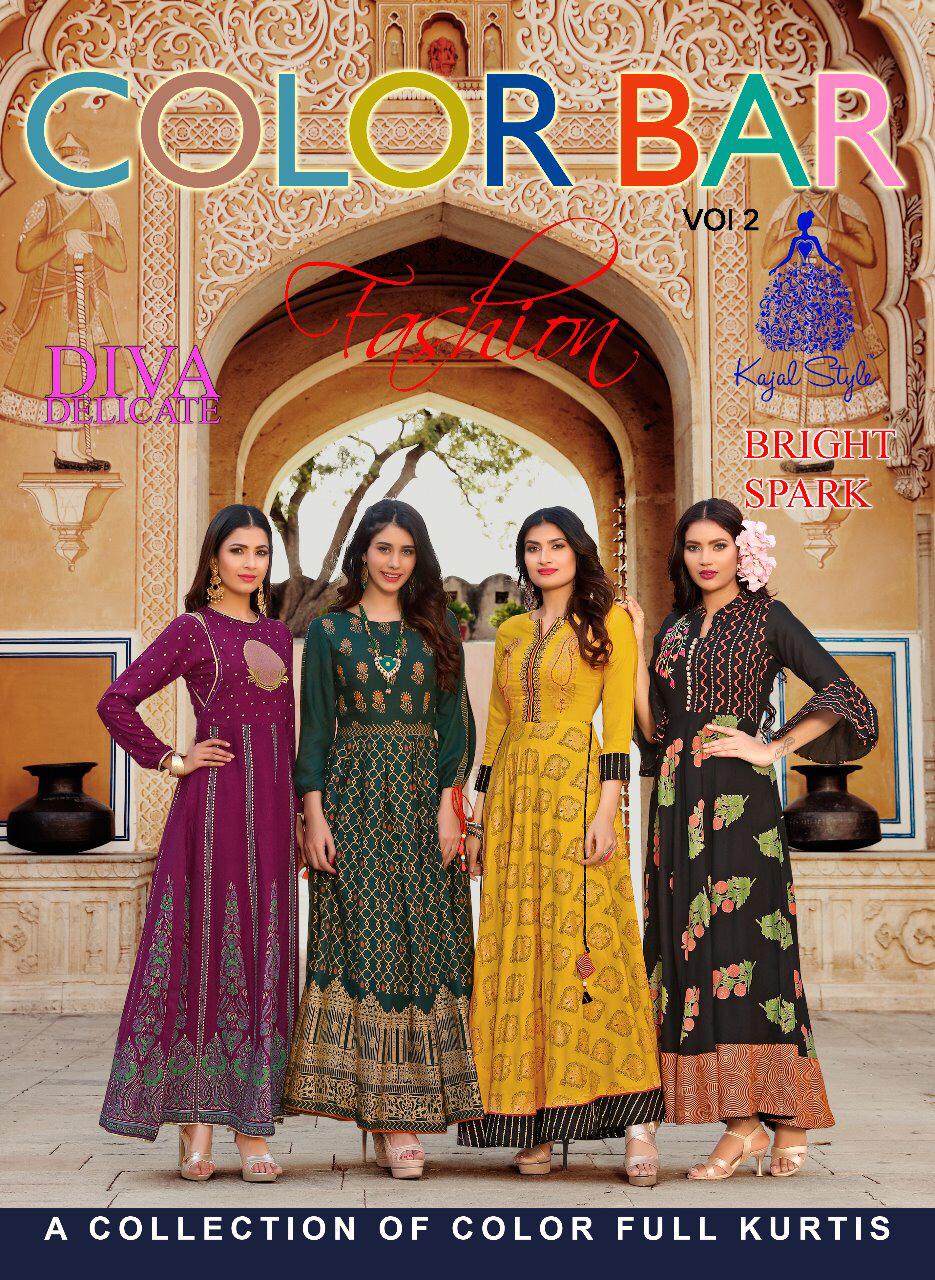 Kajal Style Colorbar Vol 2 Designer Printed Heavy Rayon Long...