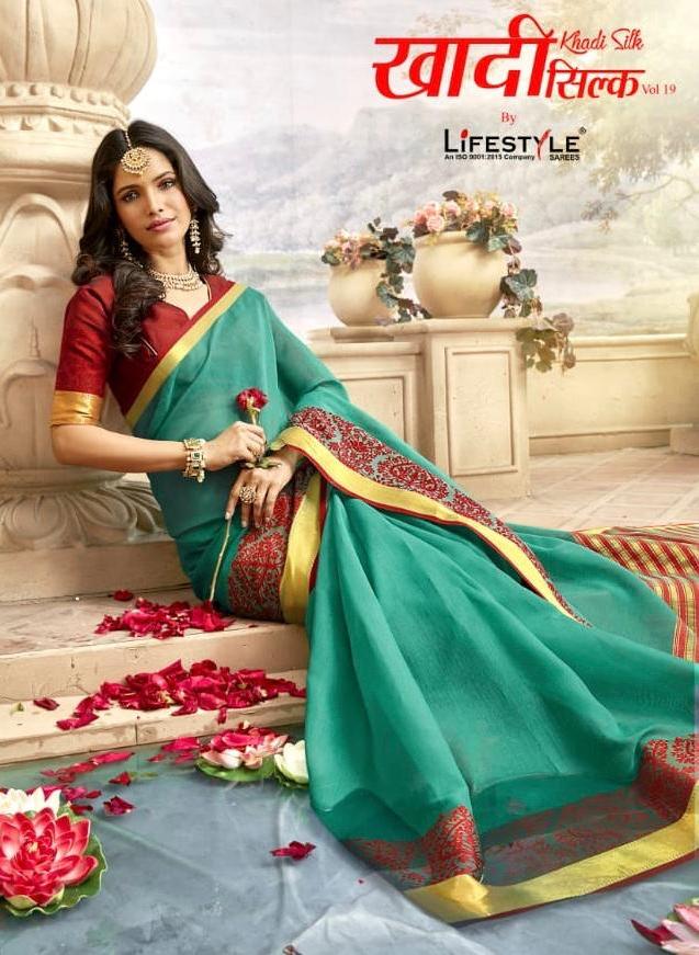 Lifestyle Sarees Khadi Silk Vol 19 Designer Weaving Silk Sar...