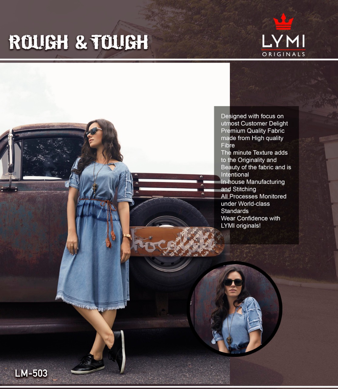 Kessi Fabrics Lymi Rough & Tough Stylish Denim Readymade Cas...