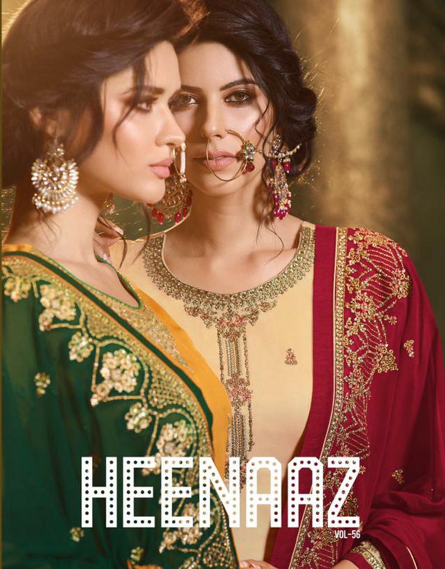 Heenaz Vol 56 Designer Satin Georgette With Heavy Embroidery...