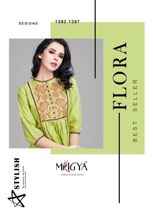 Mrigya Flora Designer Rayon Embroidered Readymade Western Sh...