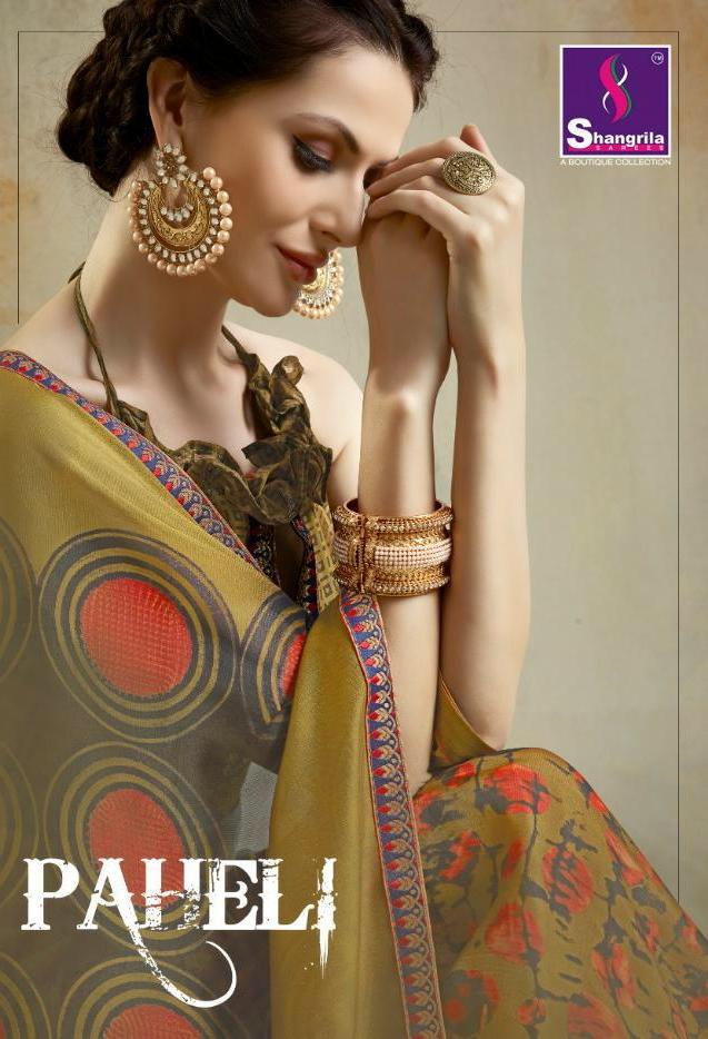 Shangrila Sarees Paheli Printed Fancy Fabric Party Wear Sare...