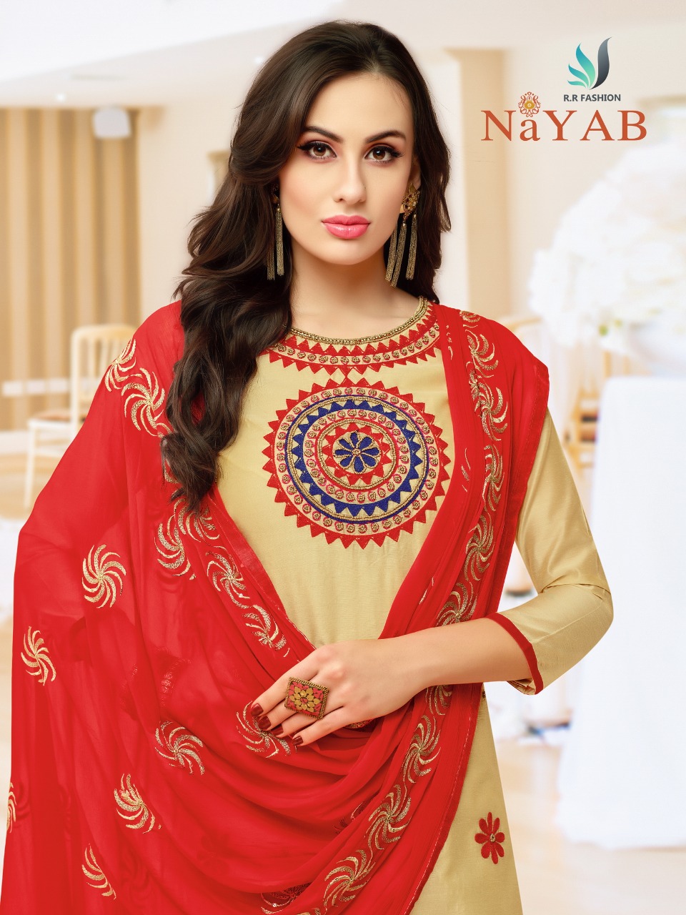 Rr Fashion Nayab Modal Cotton With Embroidery Handwork Dress...