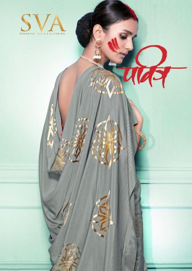 Sva Pavitra Pure Crepe Sarees Collection At Wholesale Rate