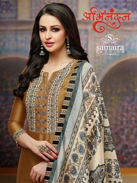 Samaira Fashion Abhinandan Printed Pure Jam Silk With Embroi...