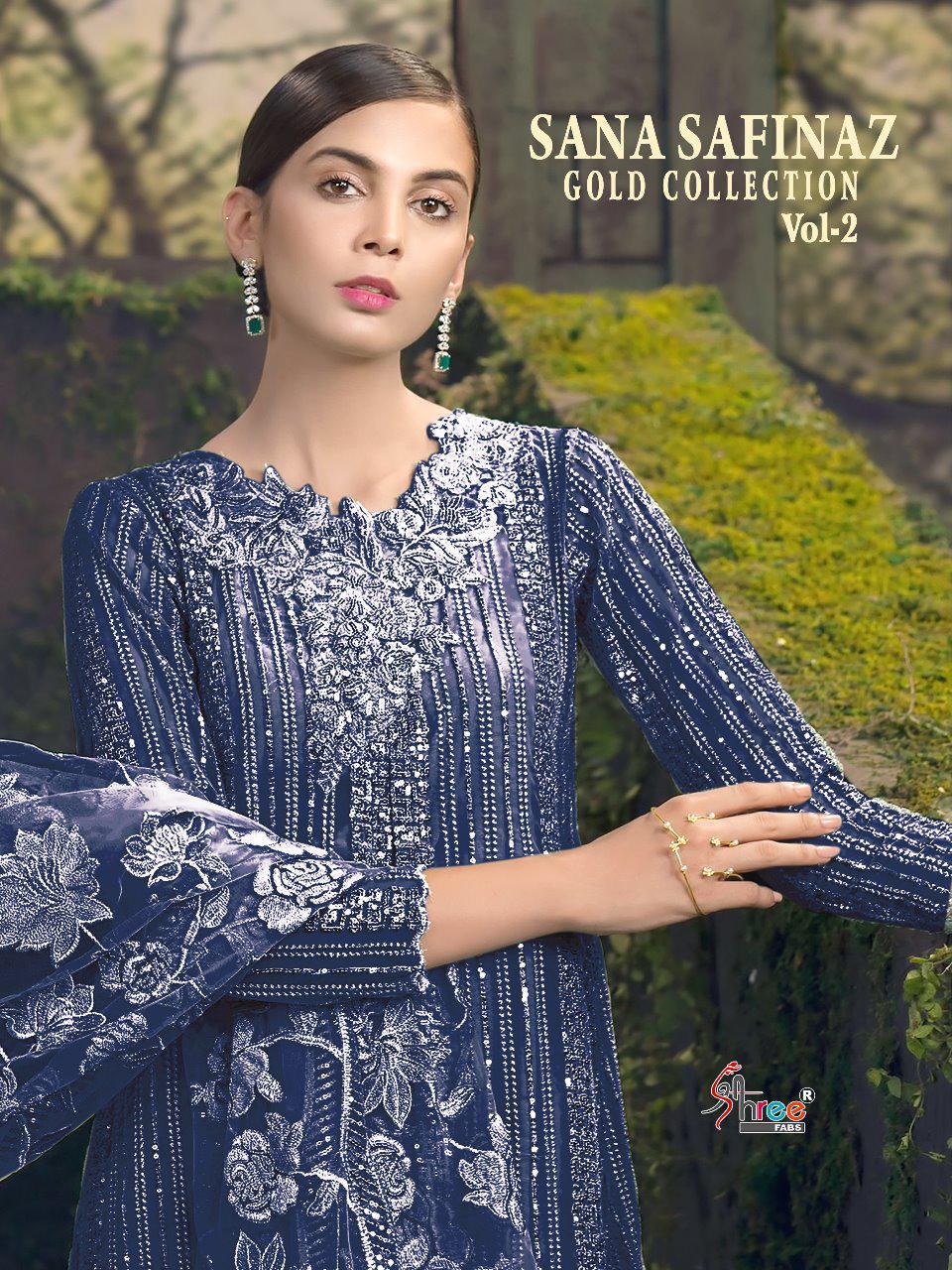 Shree Fabs Sana Safinaz Gold Collection Vol 2 Heavy Embroide...