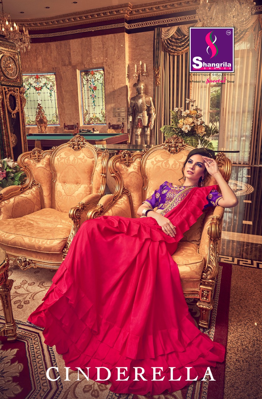 Shangrila Sarees Cinderella Desginer Dola Silk Party Wear Ru...