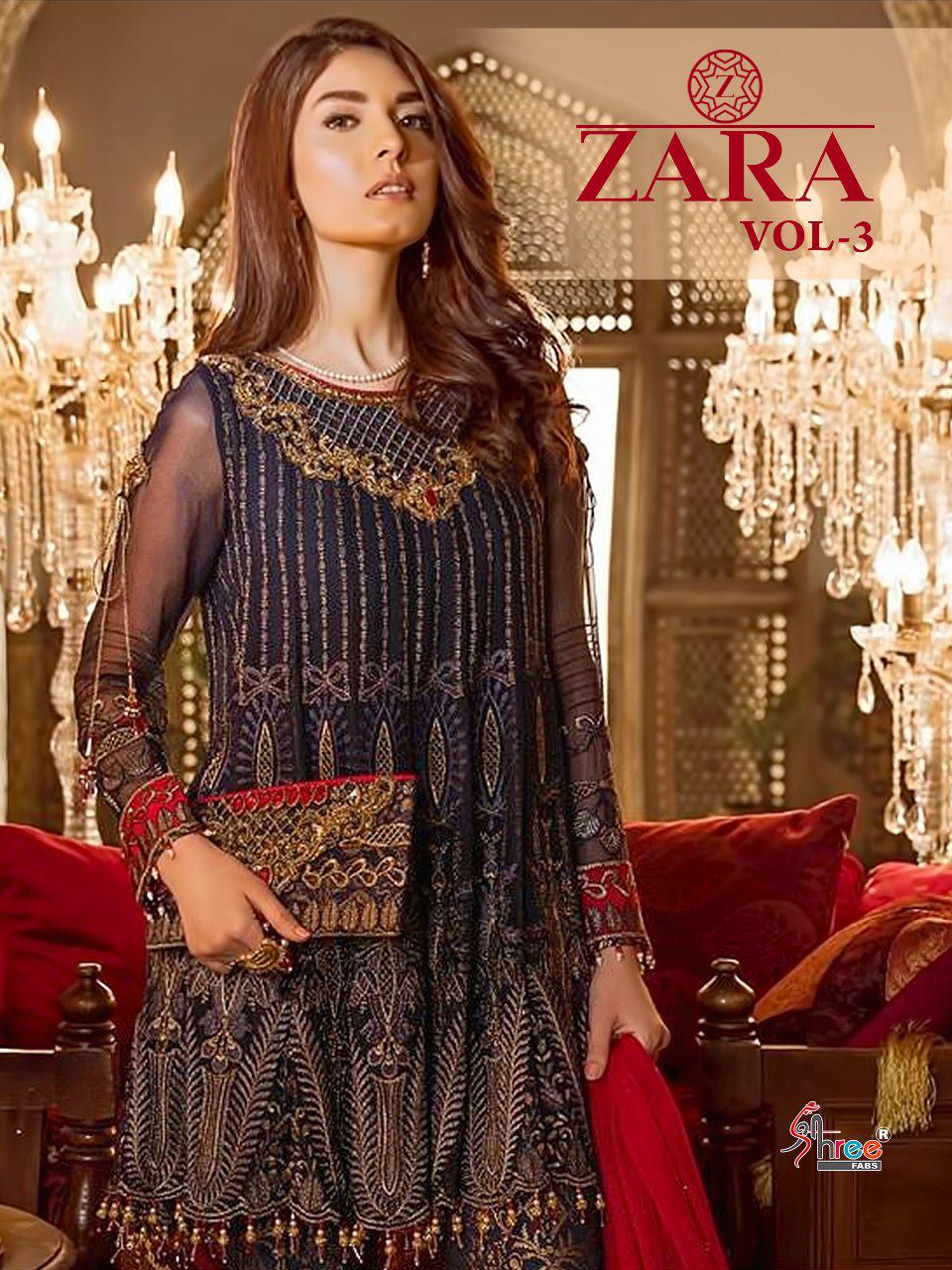 Shree Fabs Zara Vol 3 Faux Georgette And Net With Heavy Embr...