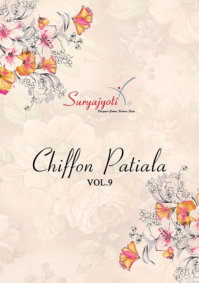 Suryajyoti Chiffon Patiala Vol 9 Printed Cotton Dress Materi...