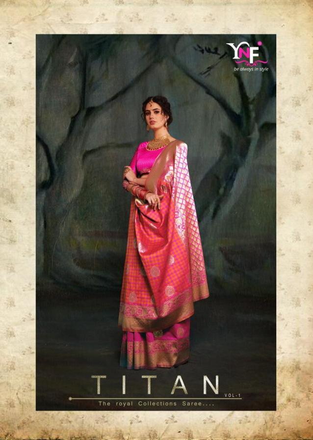 Ynf Titan Vol 1 Designer Banarasi Silk Traditional Wear Sare...
