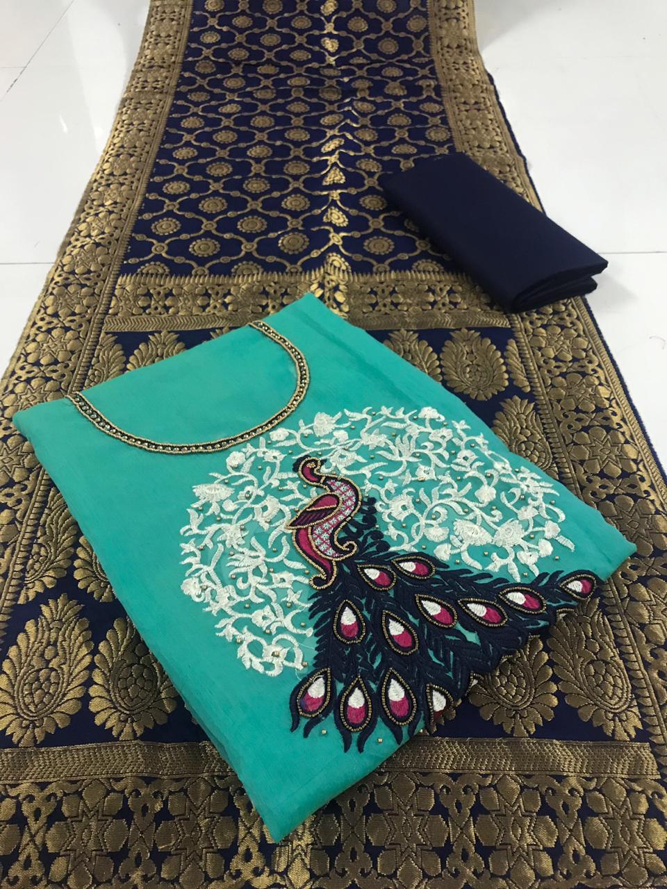Handwork Banarasi Concept  Semi Modal Silk With Embroidery W...