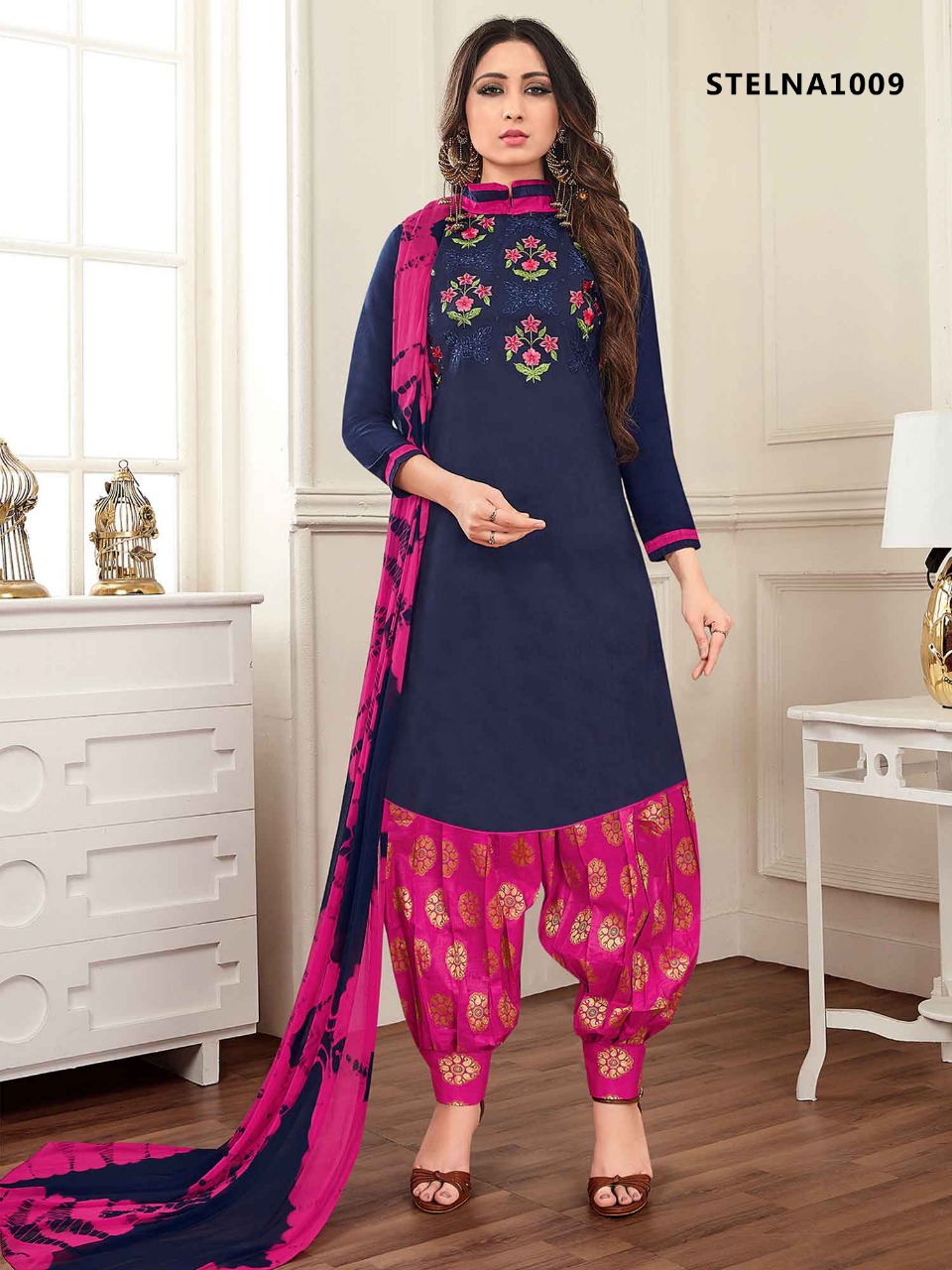 Banarsi Cotton Patiyala Collection Latest Punjabi Dress Whol...