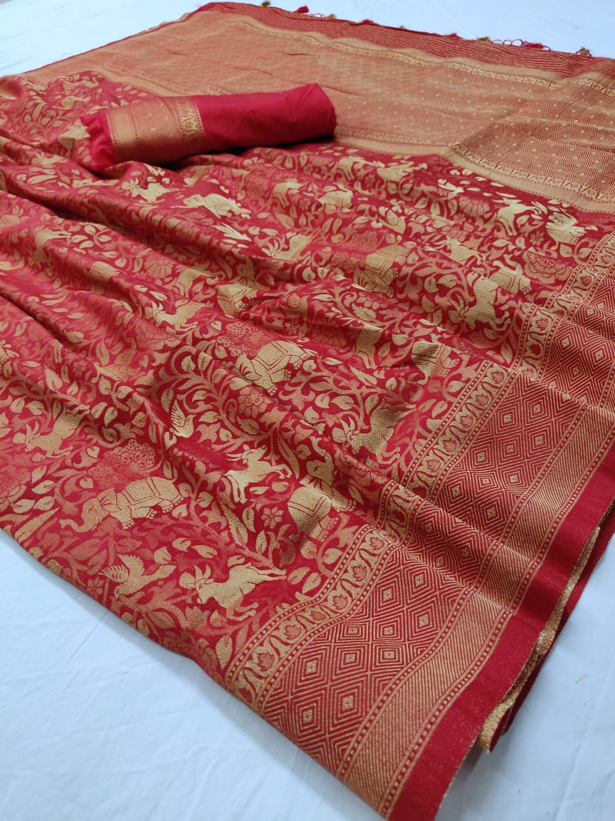 Queen Silk Heavy Designer Pure Soft Silk Sarees Collection A...