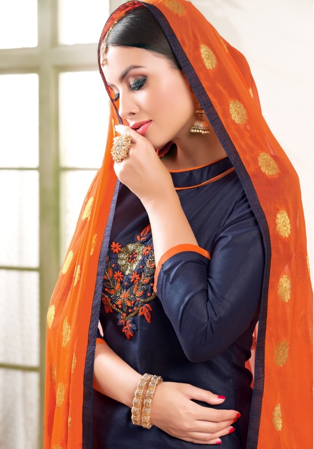 Utsav Suits Piyansi Designer Glace Cotton With Embroidery Wo...