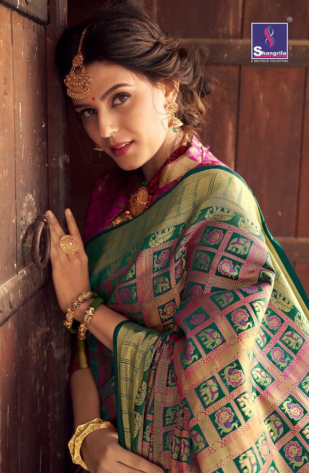 Shangrila Sarees Mahakantha Silk Heavy Designer Weaving Silk...
