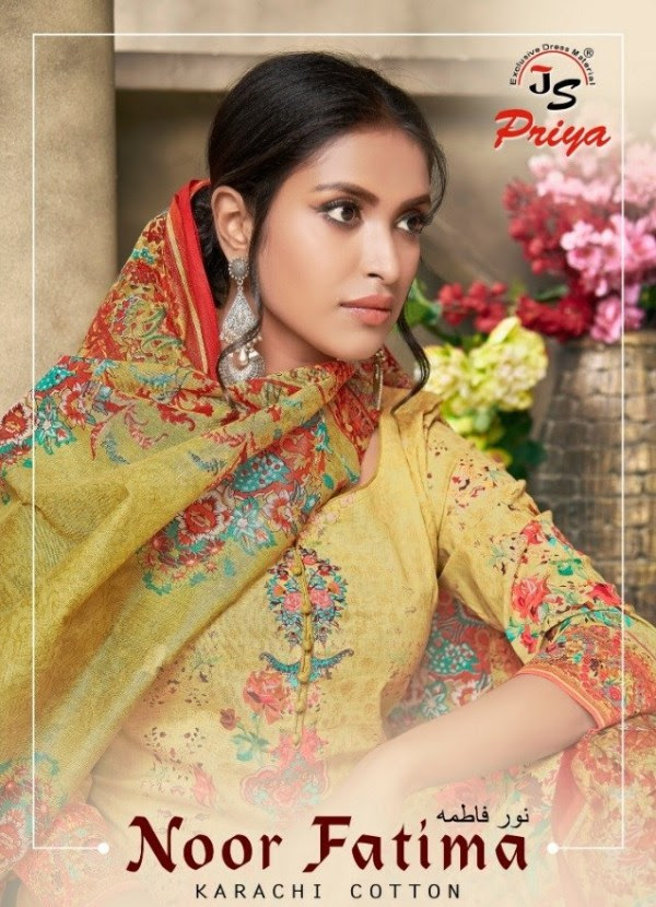Js Priya Noor Fatima Bundle Of 10  Printed Cotton Dress Mate...