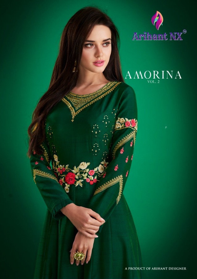 Arihant Nx Amorina Vol 2 Heavy Designer Muslin With Work Rea...