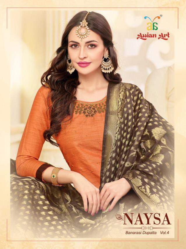 Assian Art Naysa Vol 4 Pure Banarasi With Handwork Dress Mat...