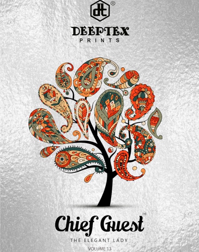 Deeptex Prints Chief Guest Vol 13 Printed Cotton Dress Mater...
