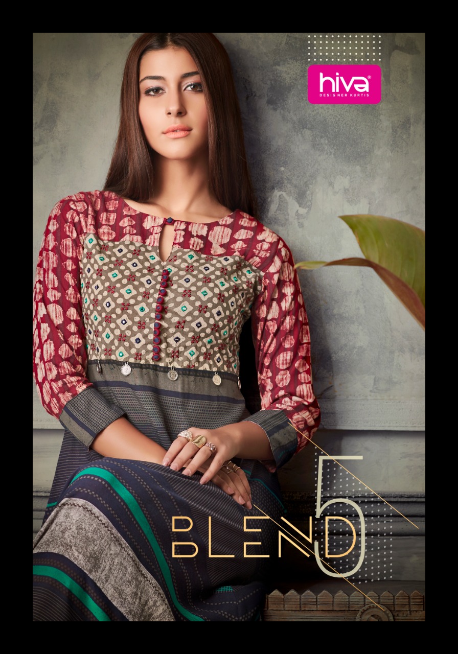 Hiva Blend Vol 5 Printed Cotton Long Flair Readymade Kurtis ...