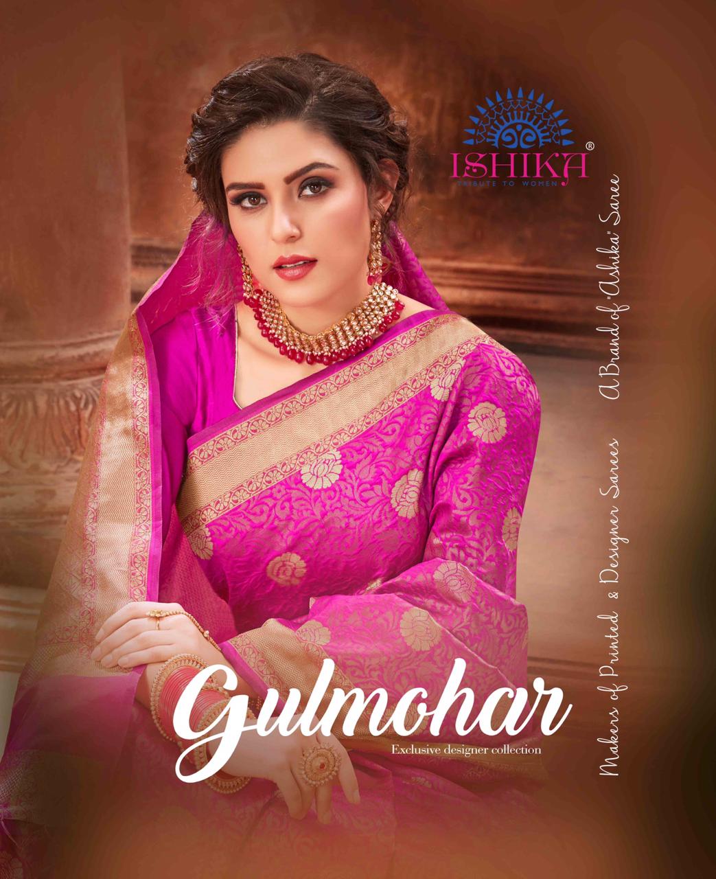 Ishika Sarees Gulmohar Designer Silk Sarees Collection At Wh...