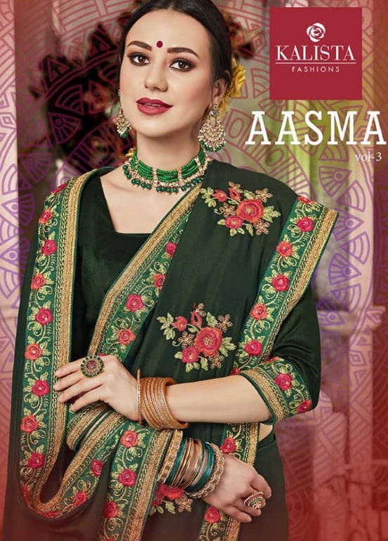 Kalista Fashion Aasma Vol 3 Fancy Fabric With Work Sarees Co...