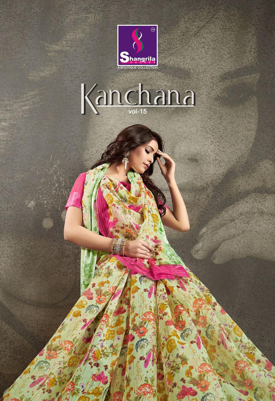 Shangrila Sarees Kanchana Cotton Vol 15 Floral Printed Linen...